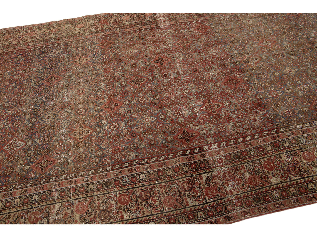 Antique Malayer Wool Rug 7 X 19