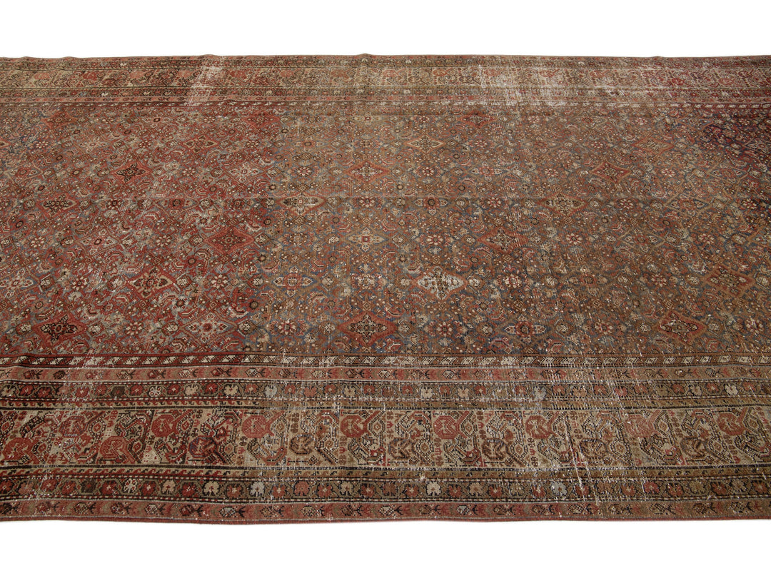 Antique Malayer Wool Rug 7 X 19