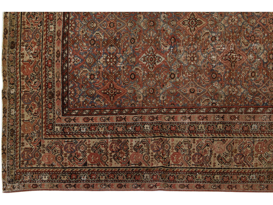 Antique Malayer Wool Rug 7 X 19