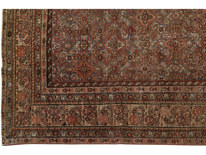 Antique Malayer Wool Rug 7 X 19