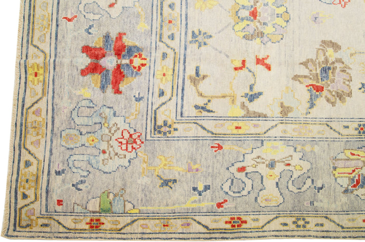 Modern Turkish Oushak Wool Rug 14 X 21