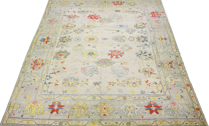 Modern Turkish Oushak Wool Rug 14 X 21