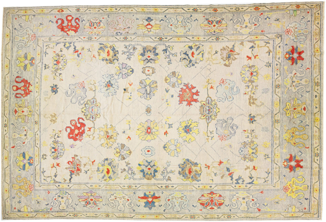 Modern Turkish Oushak Wool Rug 14 X 21
