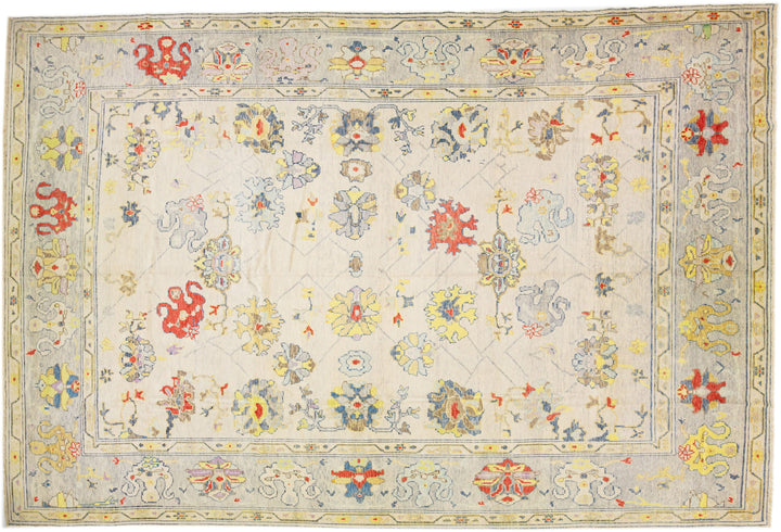 Modern Turkish Oushak Wool Rug 14 X 21