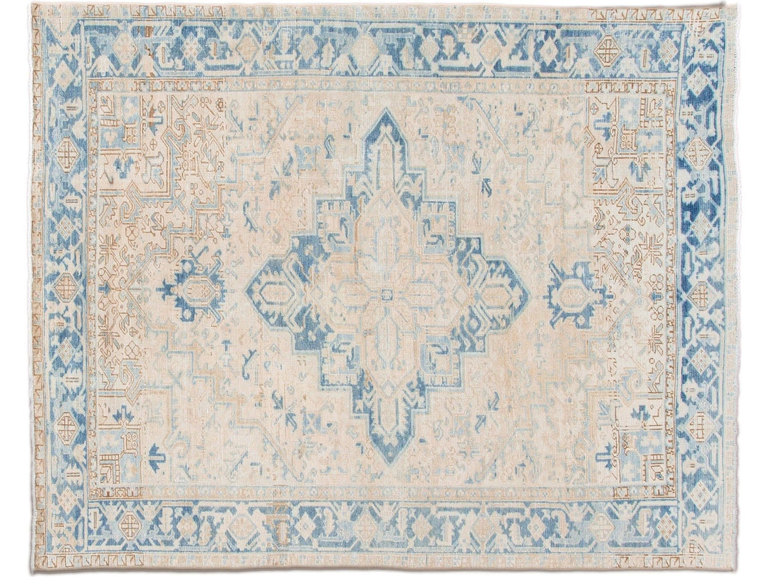 Antique Heriz Wool Rug 7 X 9