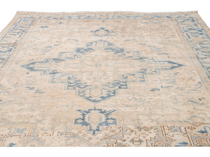 Antique Heriz Wool Rug 7 X 9