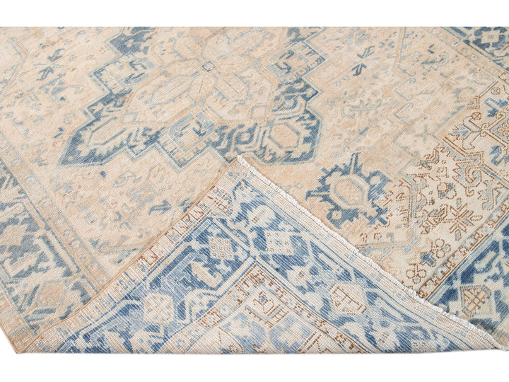 Antique Heriz Wool Rug 7 X 9