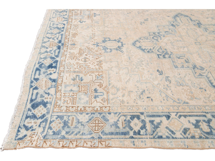 Antique Heriz Wool Rug 7 X 9