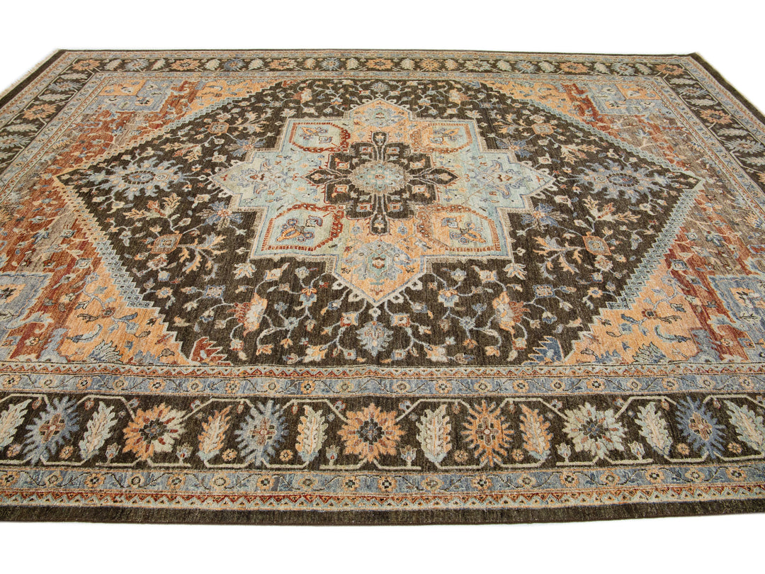 Modern Indian Artisan Wool Rug 10 X 14