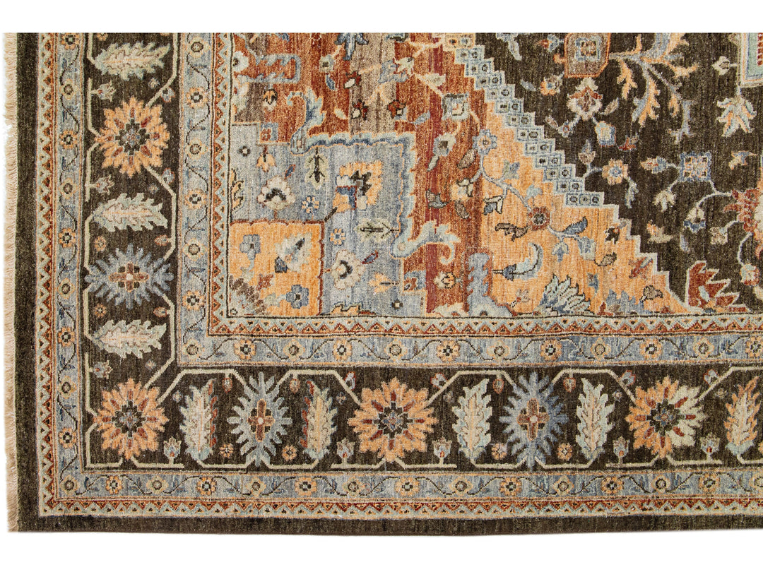 Modern Indian Artisan Wool Rug 10 X 14