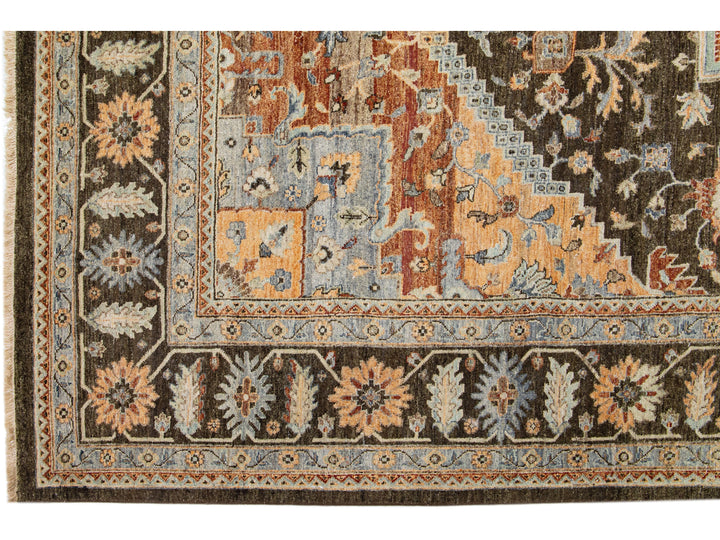 Modern Indian Artisan Wool Rug 10 X 14