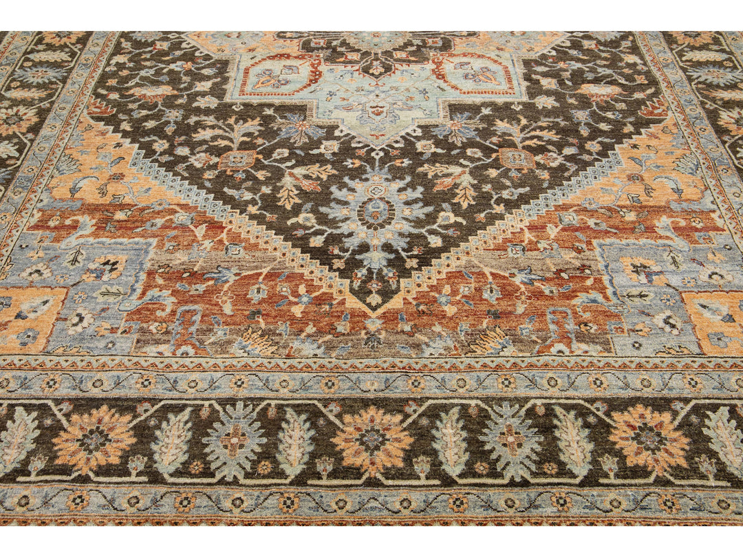 Modern Indian Artisan Wool Rug 10 X 14