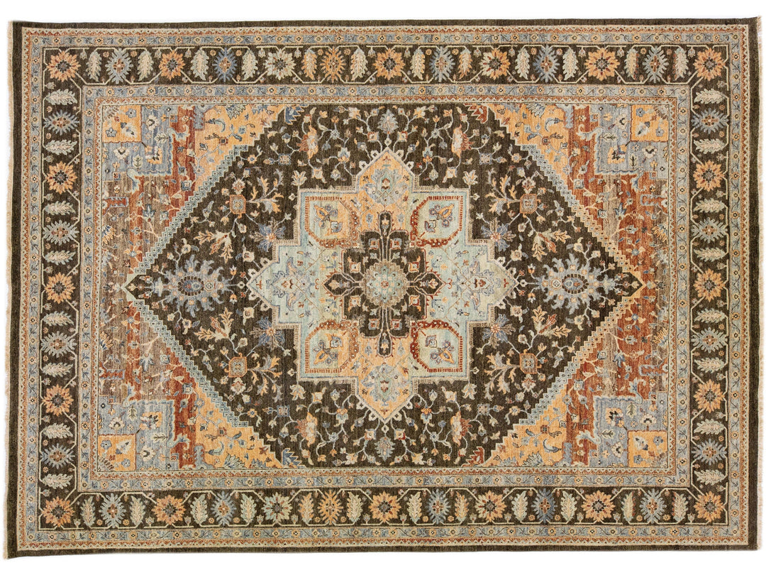 Modern Indian Artisan Wool Rug 10 X 14