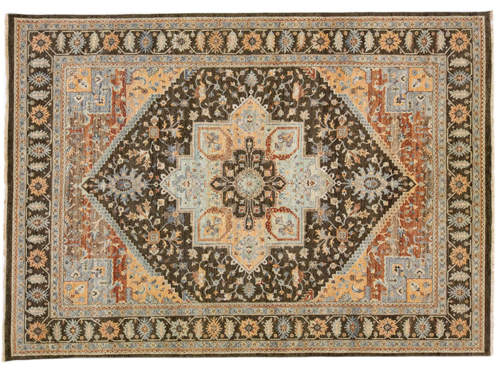 Modern Indian Artisan Wool Rug 10 X 14