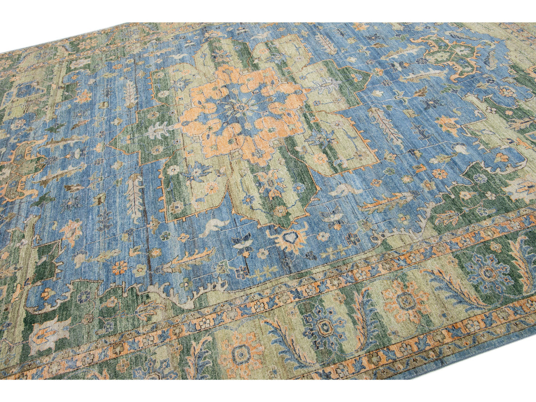 Modern Indian Artisan Wool Rug 10 X 14