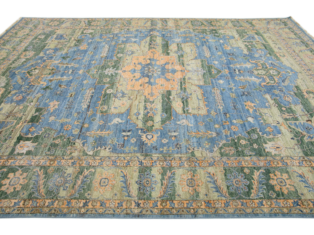 Modern Indian Artisan Wool Rug 10 X 14