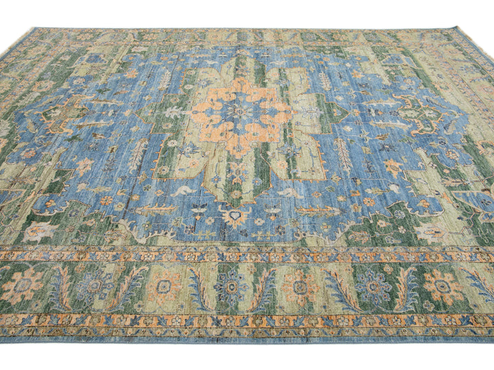 Modern Indian Artisan Wool Rug 10 X 14