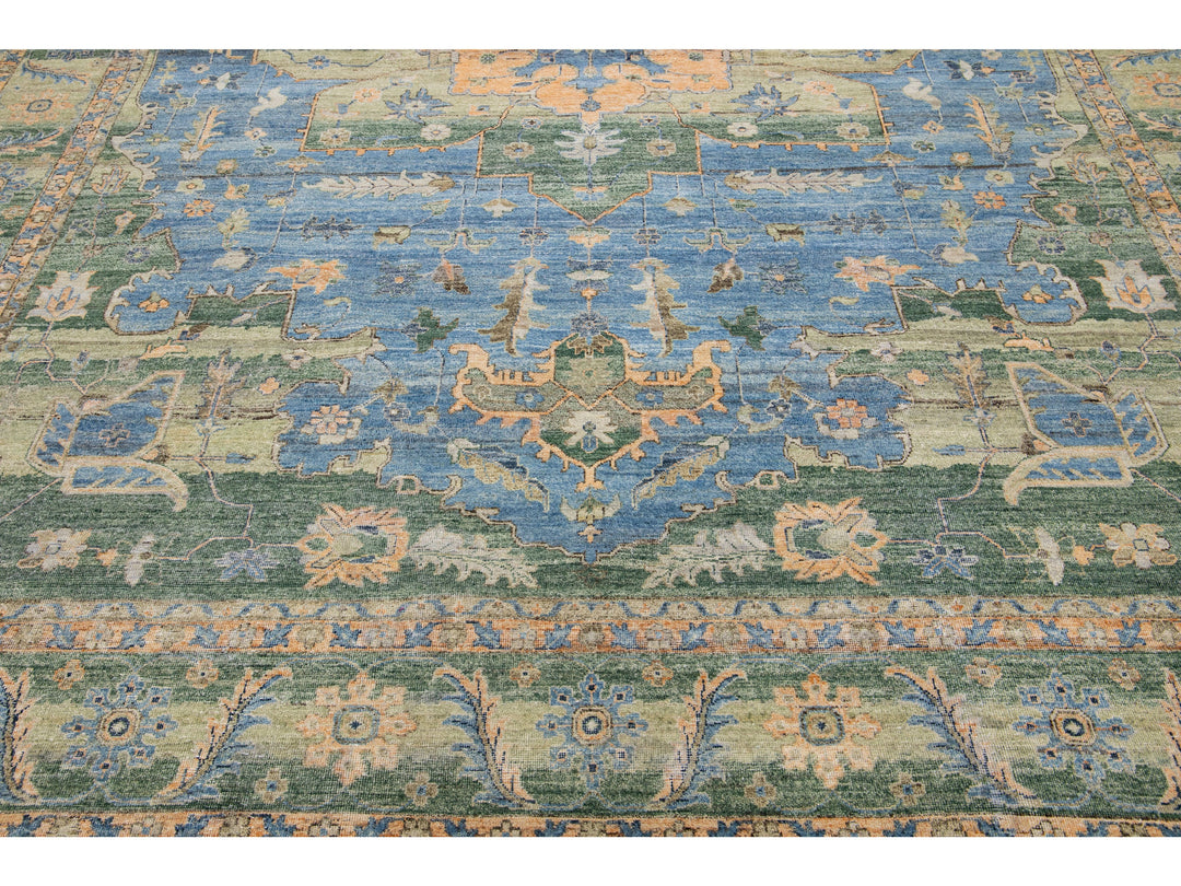 Modern Indian Artisan Wool Rug 10 X 14