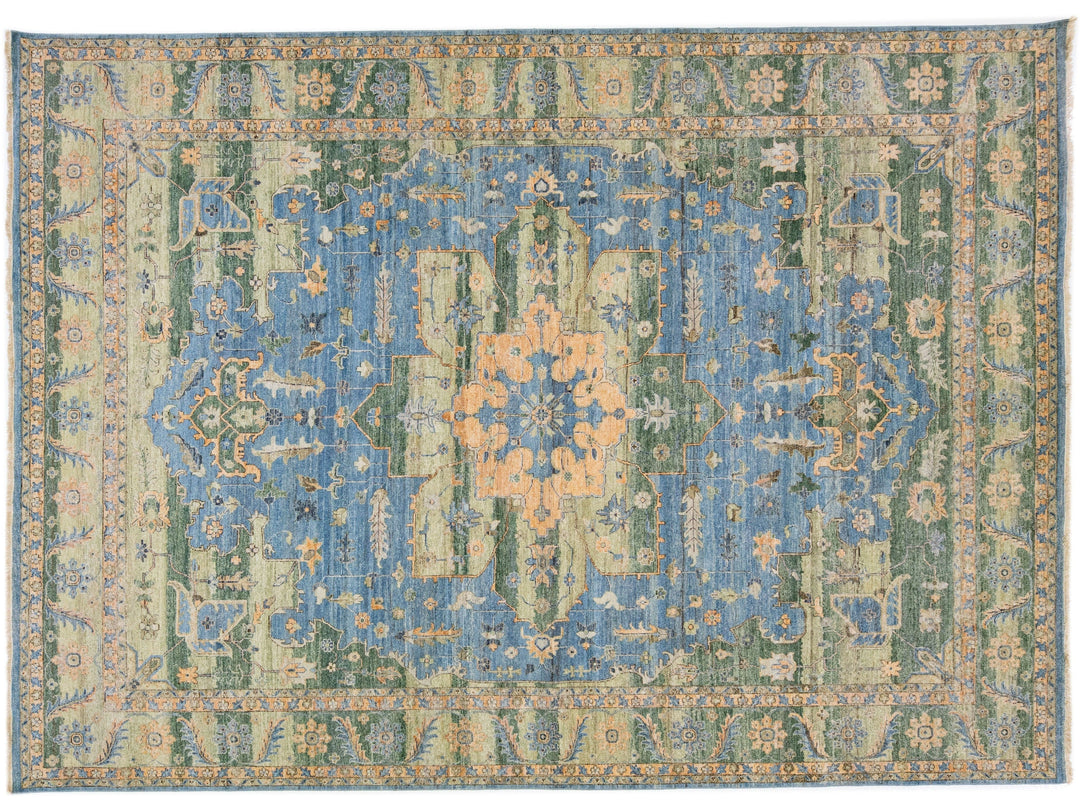 Modern Indian Artisan Wool Rug 10 X 14