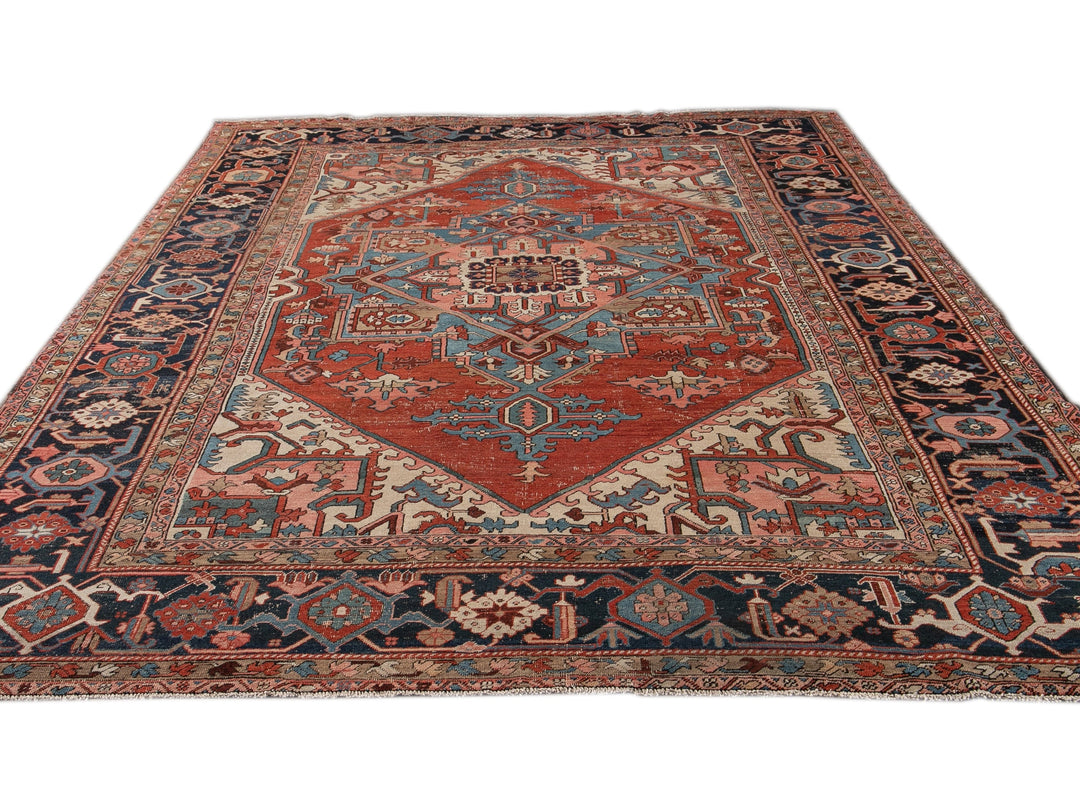 Antique Serapi Wool Rug 10 X 13