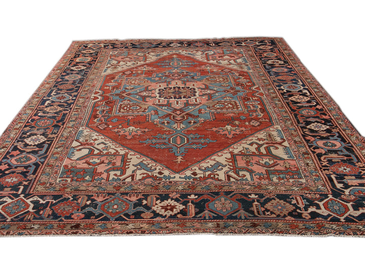 Antique Serapi Wool Rug 10 X 13