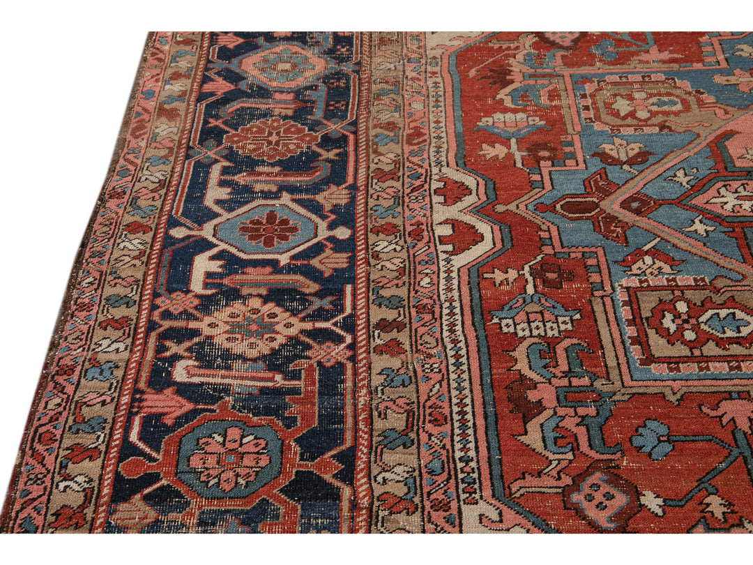 Antique Serapi Wool Rug 10 X 13