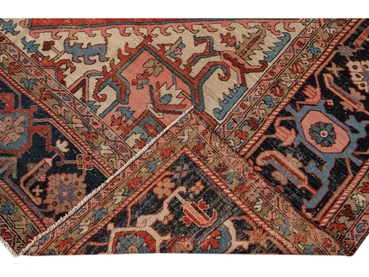 Antique Serapi Wool Rug 10 X 13
