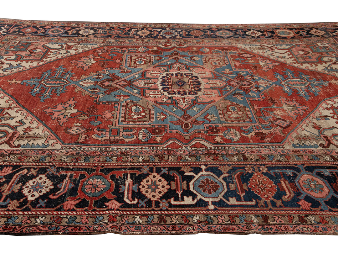 Antique Serapi Wool Rug 10 X 13