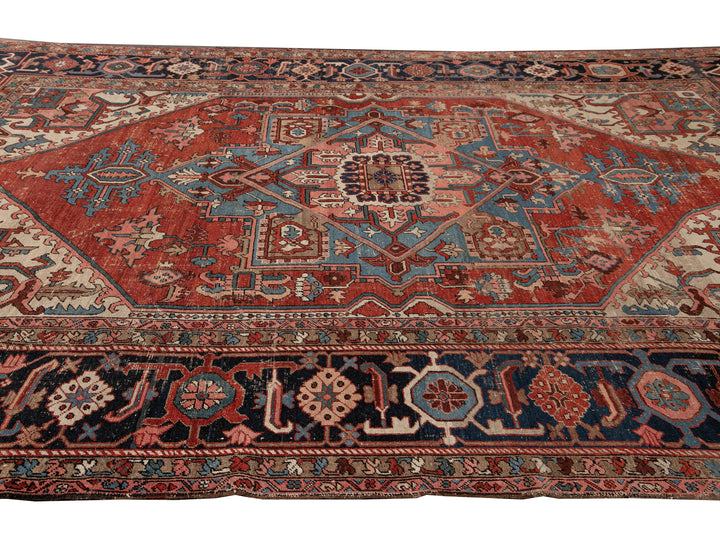 Antique Serapi Wool Rug 10 X 13