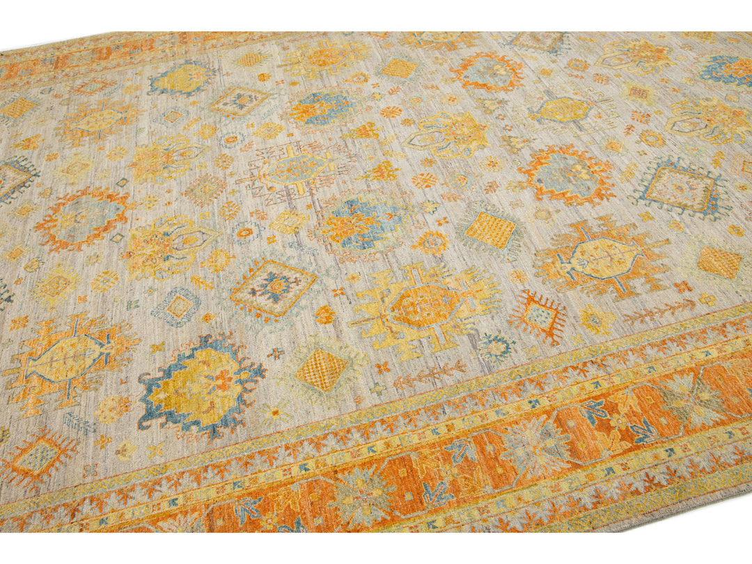 Modern Indian Artisan Wool Rug 10 X 14