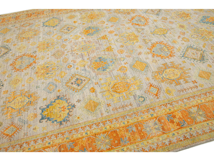 Modern Indian Artisan Wool Rug 10 X 14