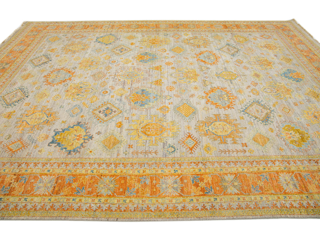 Modern Indian Artisan Wool Rug 10 X 14