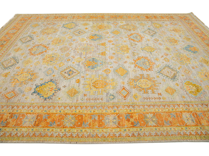 Modern Indian Artisan Wool Rug 10 X 14