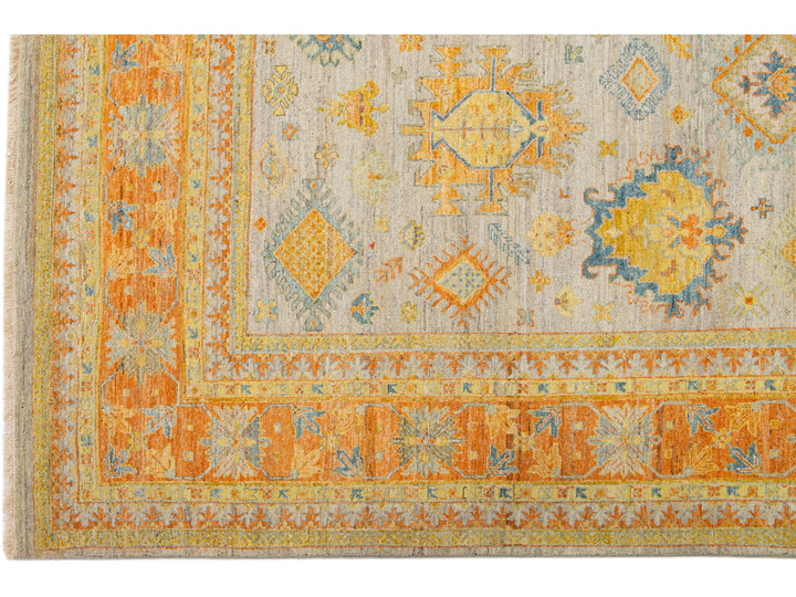 Modern Indian Artisan Wool Rug 10 X 14