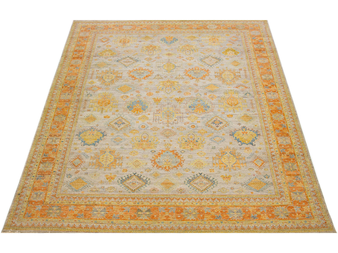 Modern Indian Artisan Wool Rug 10 X 14