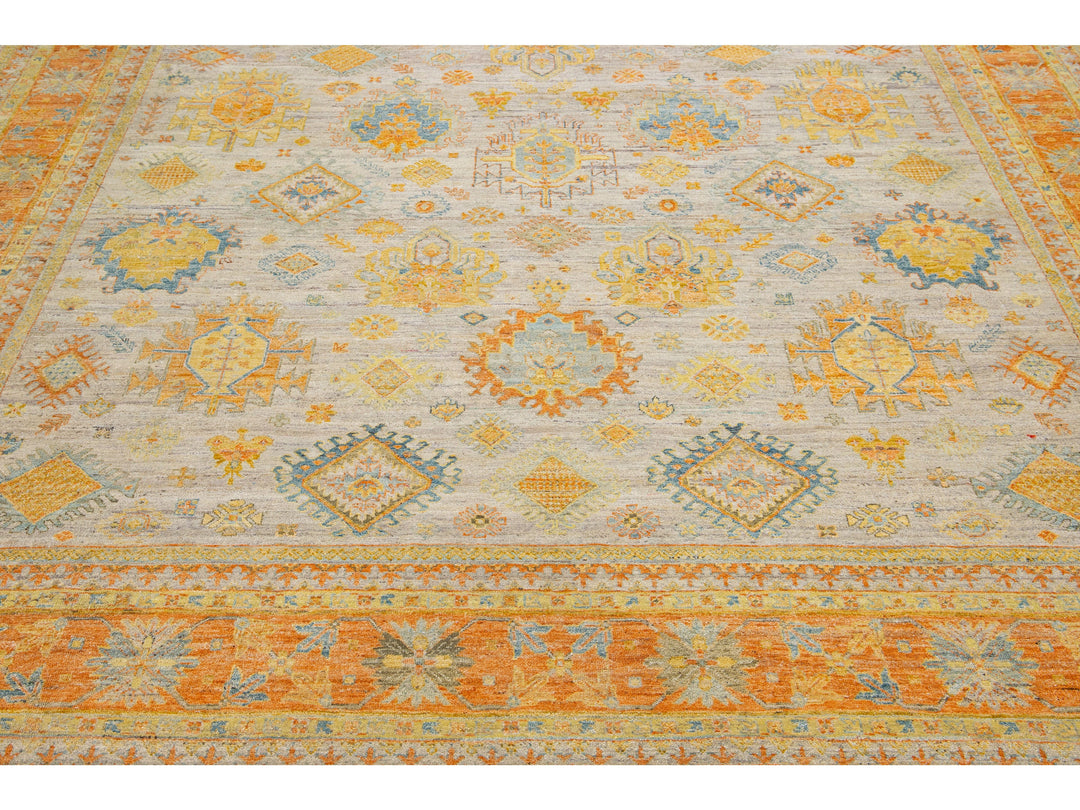 Modern Indian Artisan Wool Rug 10 X 14