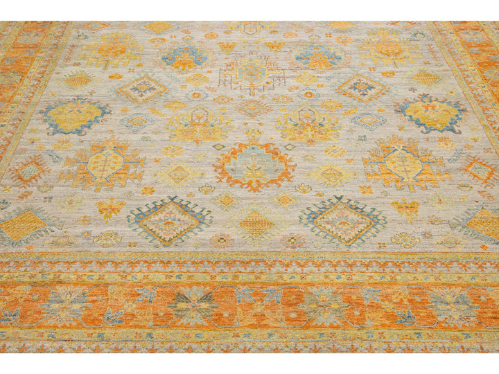 Modern Indian Artisan Wool Rug 10 X 14
