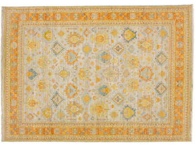 Modern Tabriz Wool Rug 10 X 14