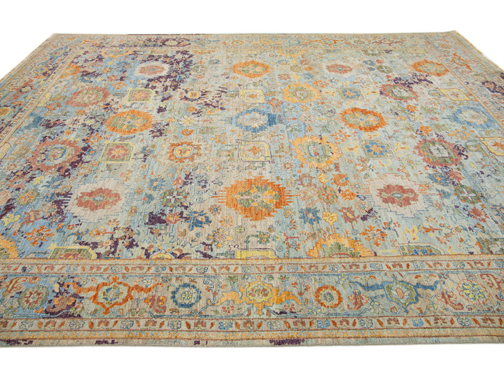 Modern Indian Artisan Wool Rug 10 X 13