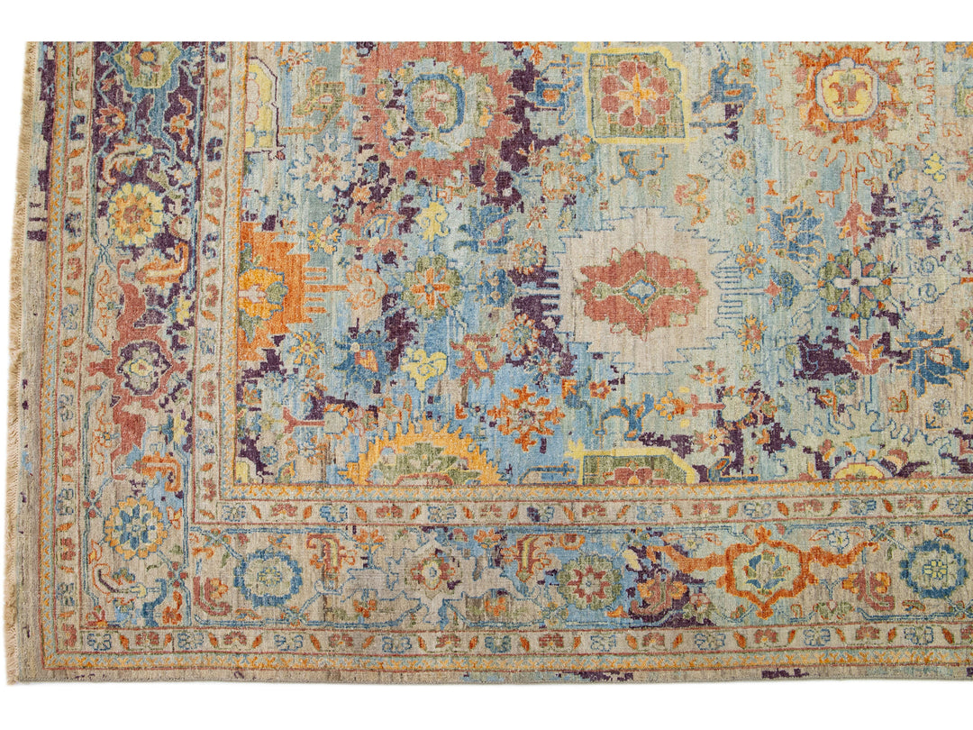 Modern Indian Artisan Wool Rug 10 X 13