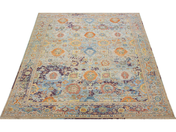 Modern Indian Artisan Wool Rug 10 X 13