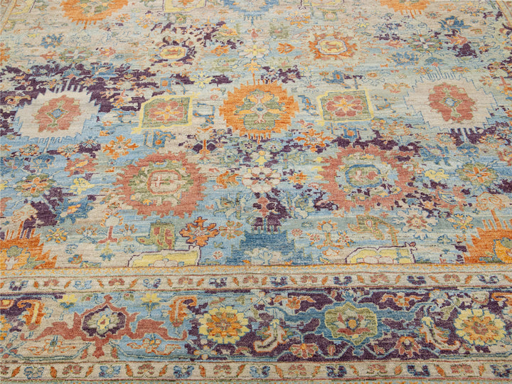 Modern Tabriz Wool Rug 10 X 13