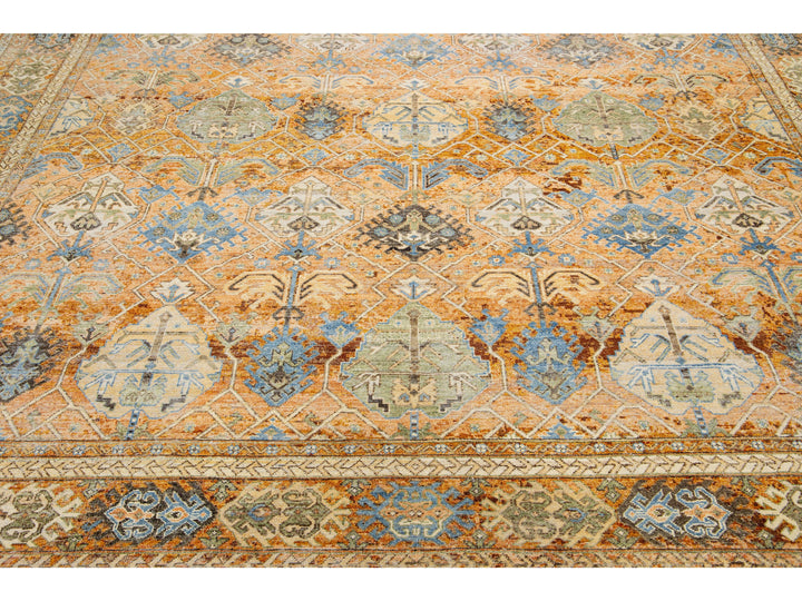 Modern Indian Artisan Wool Rug 10 X 14