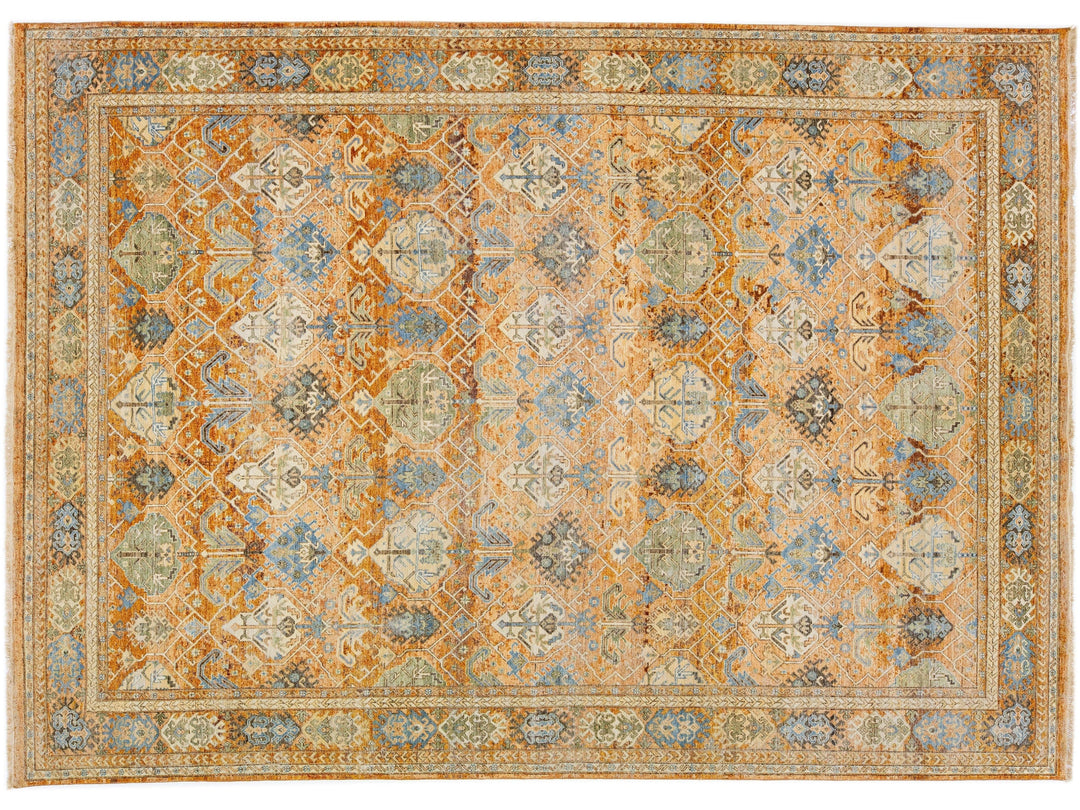 Modern Indian Artisan Wool Rug 10 X 14