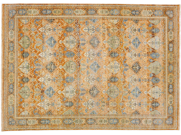 Modern Indian Artisan Wool Rug 10 X 14