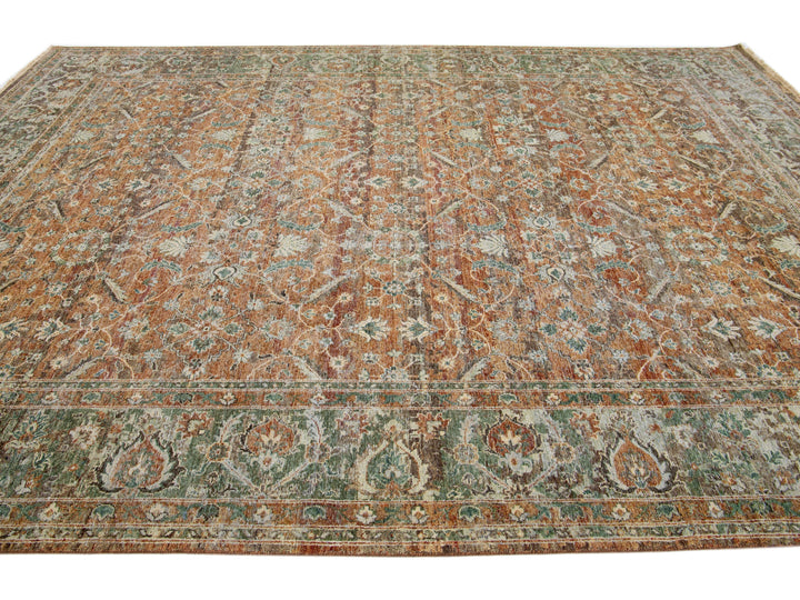 Modern Indian Artisan Wool Rug 10 X 14