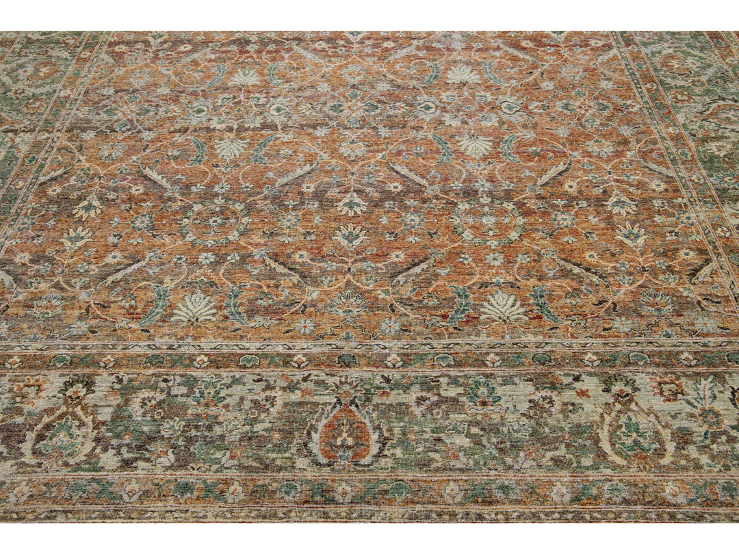 Modern Indian Artisan Wool Rug 10 X 14