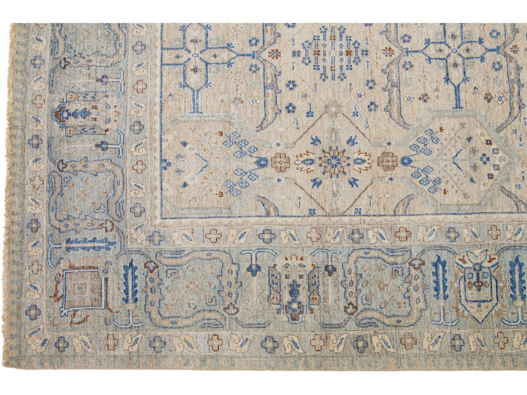 Modern Indian Artisan Wool Rug 10 x 14