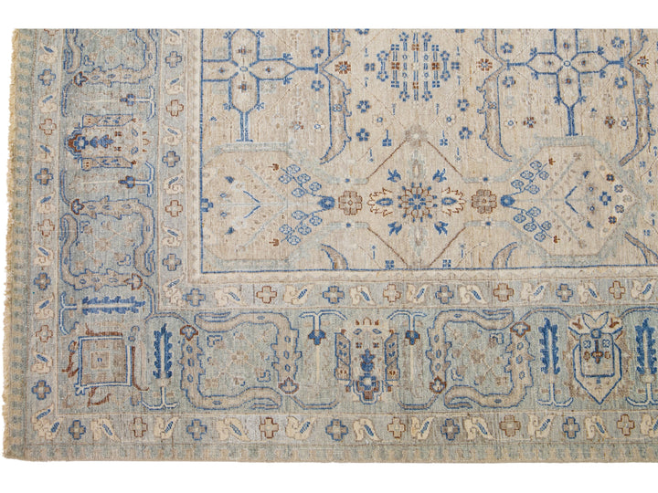 Modern Indian Artisan Wool Rug 10 x 14