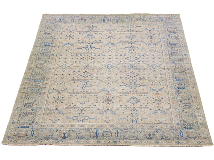 Modern Indian Artisan Wool Rug 10 x 14